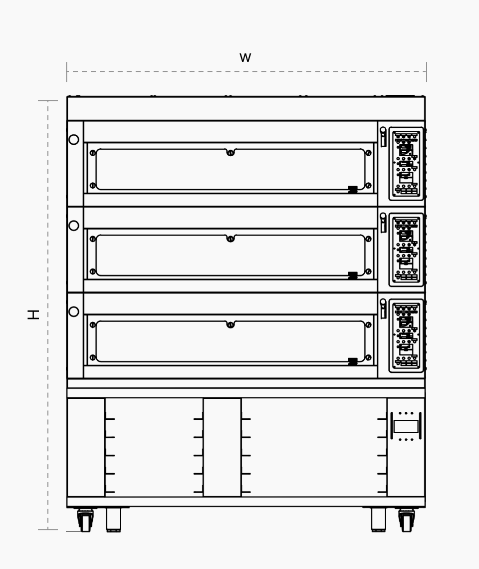 Euro-Baker Oven 4 trays 3 tiers floor plan images